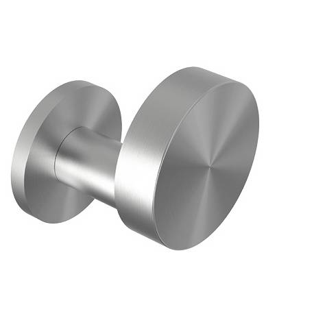 Bouton fixe déporté sur rosace ronde série Project, inox brossé 304