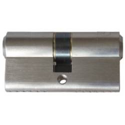 Cyl.euro.prémonté EXS 2000 2 entrées 30x30, nickelé mat sans clef