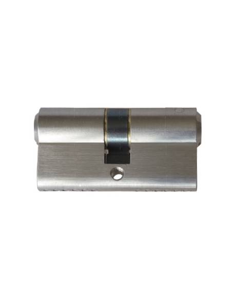 Cyl.euro.prémonté EXS 2000 2 entrées 30x30, nickelé mat sans clef