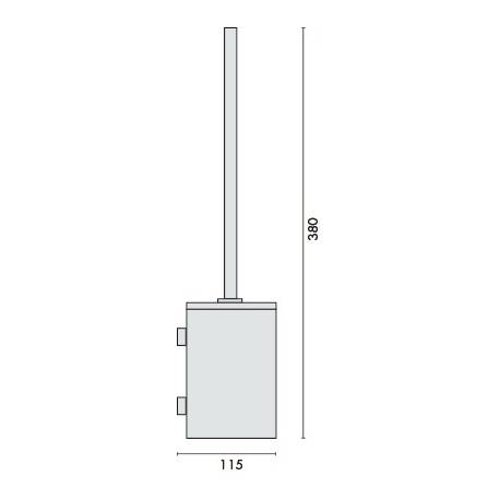 Ensemble balai/brosse WC mural, inox brossé 304
