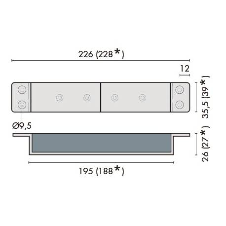 Ventouse encastrée, 300 kg, 24/48V, signal par reed, norme NF S 61-937