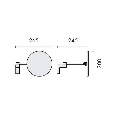 Miroir grossissant (3x) mural+platine métal, chromé, COMPLEMENTS