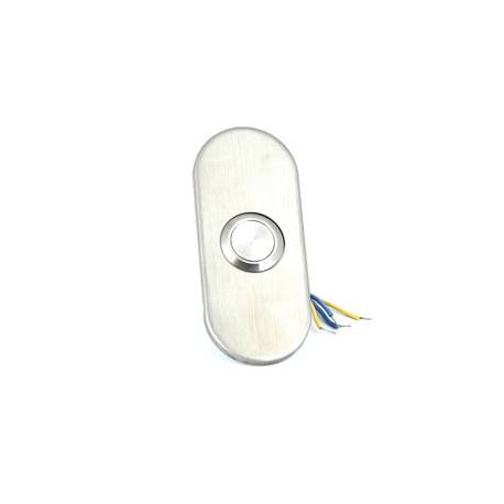 Bouton poussoir sur plaque arrondie inox-NO/NF-5A/125VAC,6A/24VDC-Dim.87x37x4mm