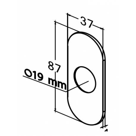 Bouton poussoir sur plaque arrondie inox-NO/NF-5A/125VAC,6A/24VDC-Dim.87x37x4mm