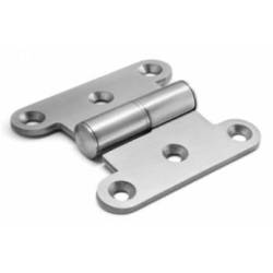 Paumelle double, bague d'usure 4 mm, droite, inox brossé 316