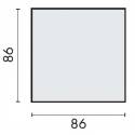 Pictogramme carré à coller 86x86 mm, PMR, inox brossé 316