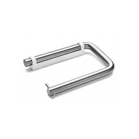 Dérouleur papier WC Ø 14x145x94 mm, support blanc, inox brossé 316