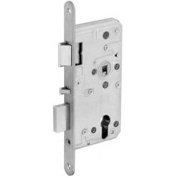 Serrure encastrée 1 point cylindre europ., fermeture auto, dte din L , axe 55 mm