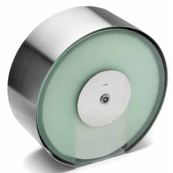 Dérouleur bobine papier WC Ø 308 mm, façade acrylique, inox brossé 316