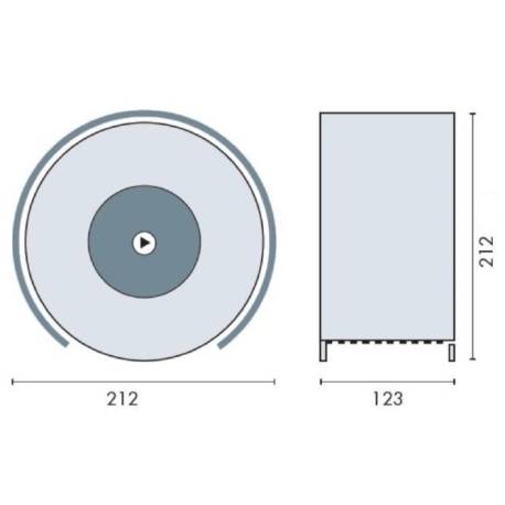 Dérouleur bobine papier WC Ø 212 mm, façade acrylique, inox brossé 316