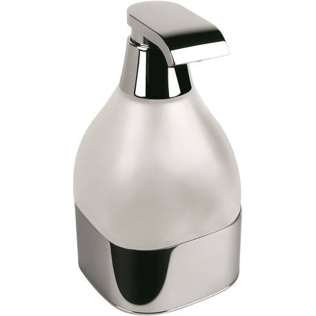 Distributeur de savon liquide à poser, 500 ml, chromé/verre, ALIZE