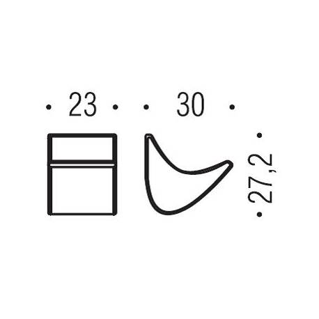 Bouton de meuble F534, chromé mat