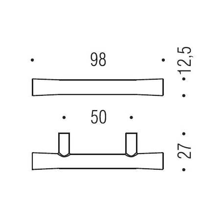 Poignée de meuble F104/B, entraxe 50 mm, chromé