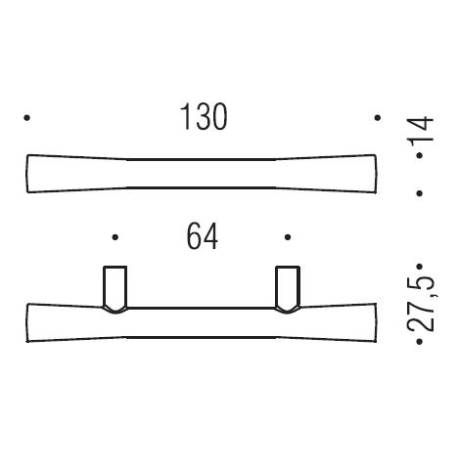 Poignée de meuble F104/C, entraxe 64 mm, chromé