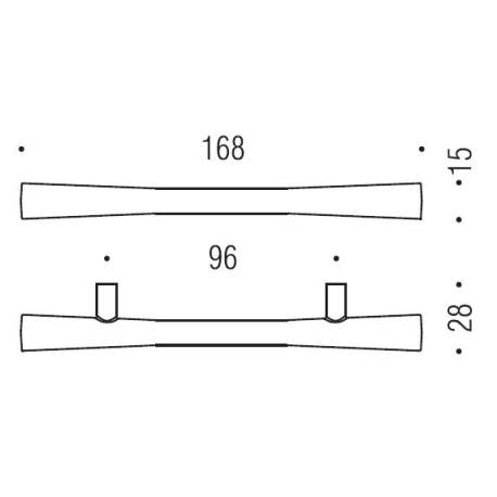 Poignée de meuble F104/D, entraxe 96 mm, chromé sat