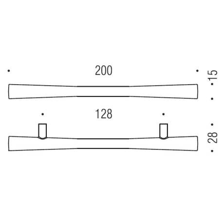 Poignée de meuble F104/E, entraxe 128 mm, chromé