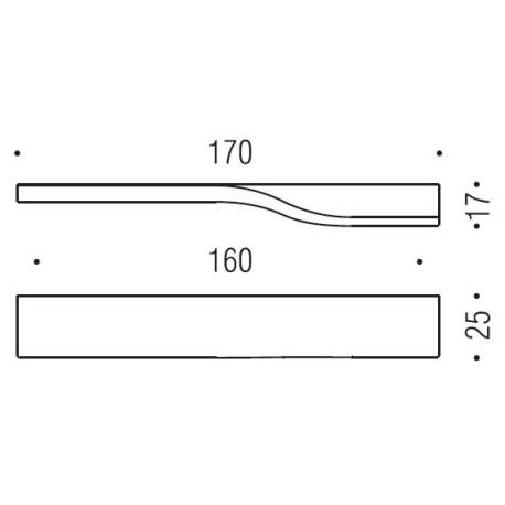 Poignée de meuble F120/SX, entraxe 160 mm, chromé