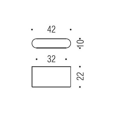 Bouton de meuble F525, entraxe 32 mm, chromé