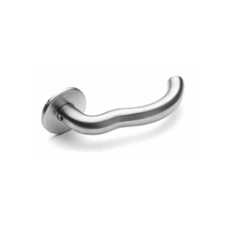 Paire de béquilles M 19 mm sur rosace ronde, inox brossé 316