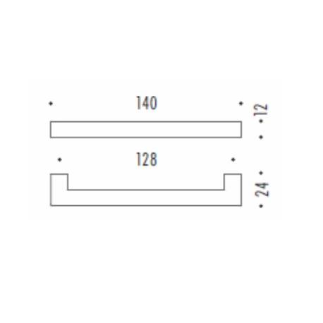 Poignée de meuble F101/E, entraxe 128 mm, chromé sat