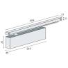 Ferme-porte EXS 510, capot 3 côtés inox, force 1-4, argent