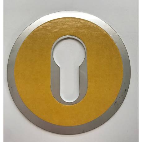 Rosace clé I D64x1,5mm adhésive inox brossé 304L