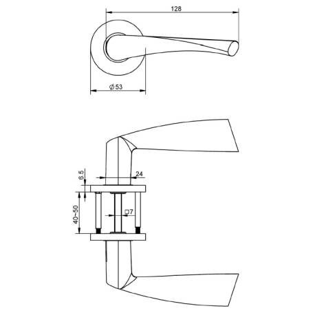 Paire de béq. sur rosaces rondes à visser,  Project 12,epoxy noir mat