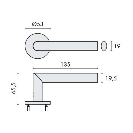 Paire de béq. sur rosaces rondes à visser, modèle Project 09. epoxy noir mat.