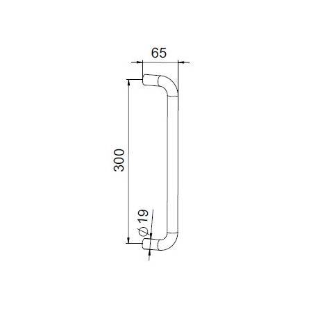 Unité poignée de tirage U "Modèle 53" diam.19 mm long:319 EA:300 noir mat