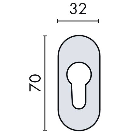 Paire de rosaces ovales clé I série Project,finition Epoxy noir