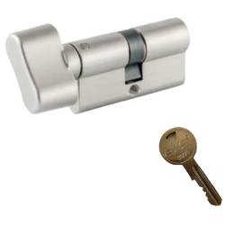 Cylindre européen EXS 3000 à bouton ovale 31.5x40.5 nickelé mat 3 clés