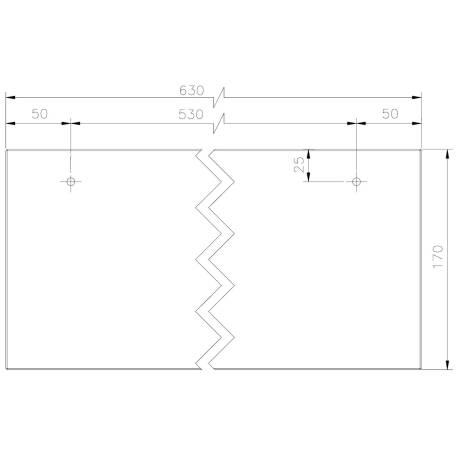 Tablette en verre 630x170 mm