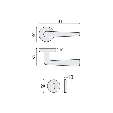 Paire de béquilles ROBOTRE sur rosace ronde, avec rosace clé L, chromé