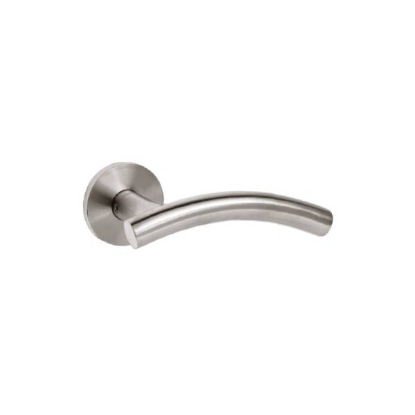 Paire de béquilles V 19 mm sur rosace ronde, inox brossé 304