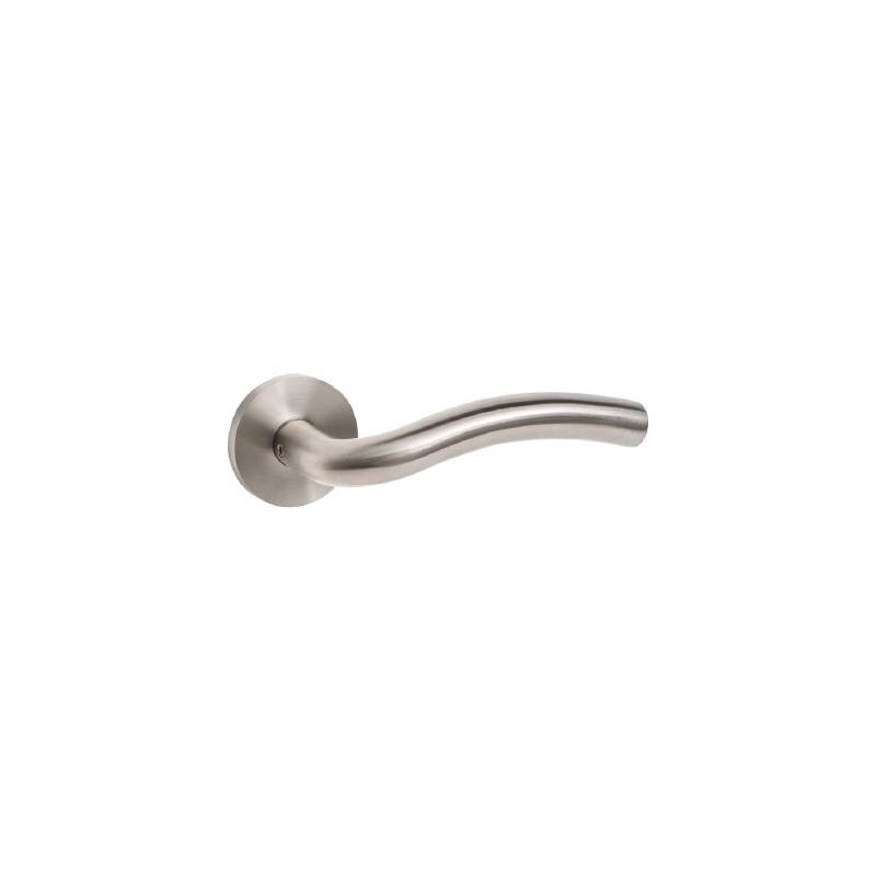 Paire de béquilles V3 19 mm sur rosace ronde, inox brossé 304