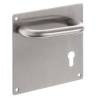Paire de béquilles sur plaque U 19 mm fonction clé I, inox brossé 304 S/R