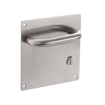 Paire de béquilles sur plaque U 19 mm fonction WC gauche, inox brossé 304 S/R