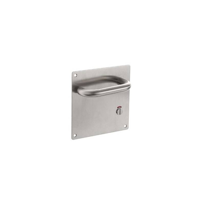 Paire de béquilles sur plaque U 19 mm fonction WC gauche, inox brossé 304 S/R