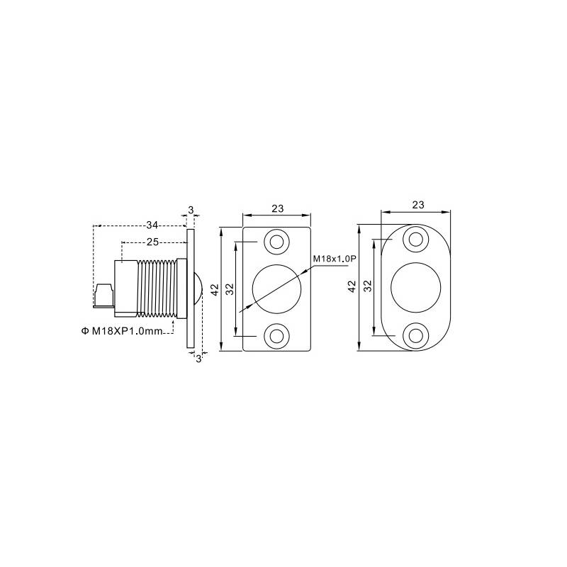 Contact à bille métallique avec câble Lg 4 m  Têtière bout carré