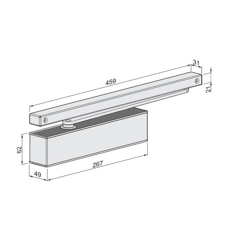 Ferme-porte EXS 620 I capot 3 côtés inox force 2-5, inox