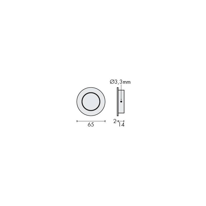 Cuvette ronde encastrée Ø 65 mm, inox brossé 304