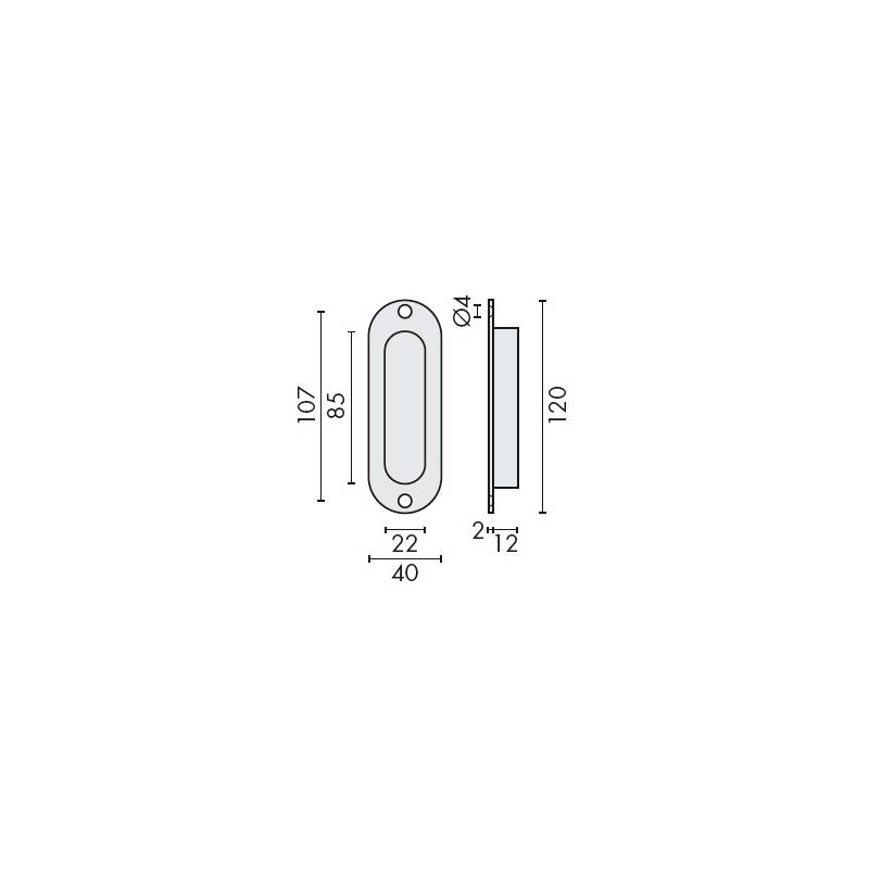 Cuvette ovale encastrée, inox brossé 304