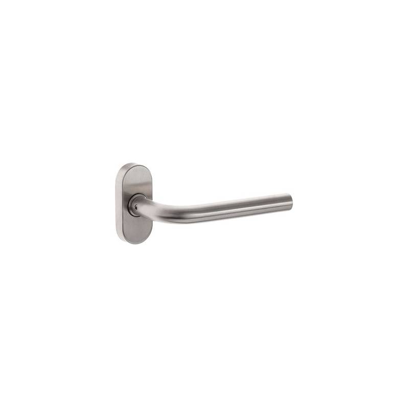 Paire de béquilles L 16 mm sur rosace ovale, inox brossé 304