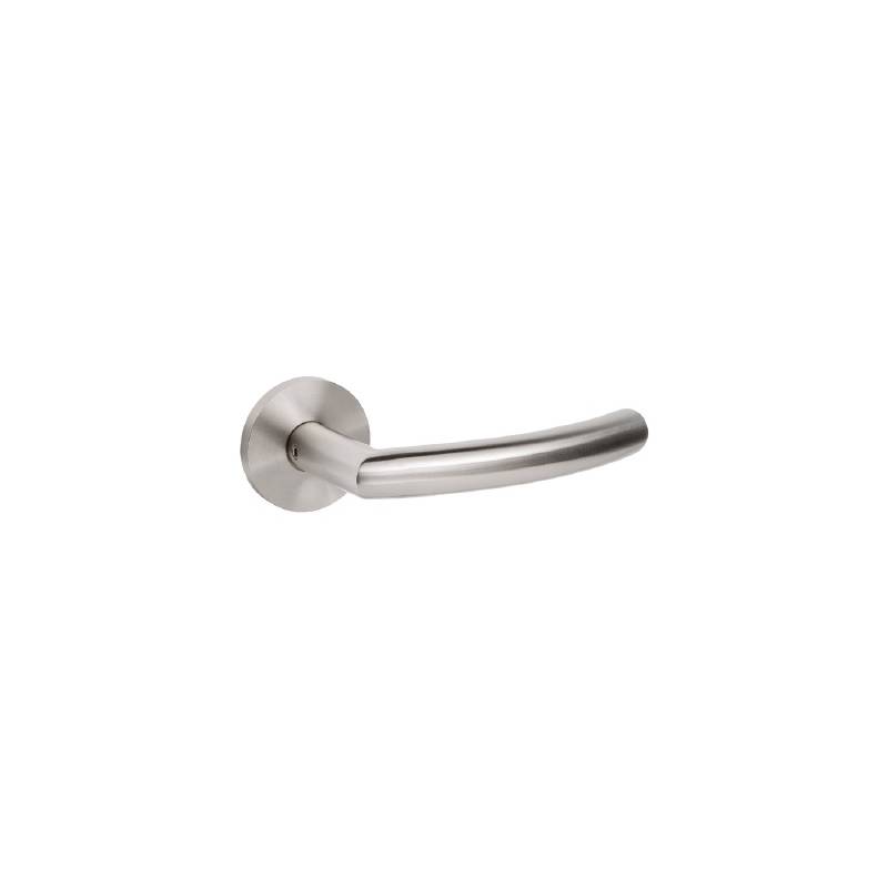 Paire de béquilles C 19 mm sur rosace ronde, inox brossé 304
