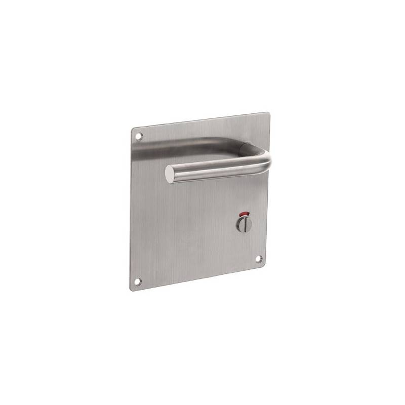 Paire de béquilles sur plaque L 19 mm fonction WC gauche, inox brossé 304