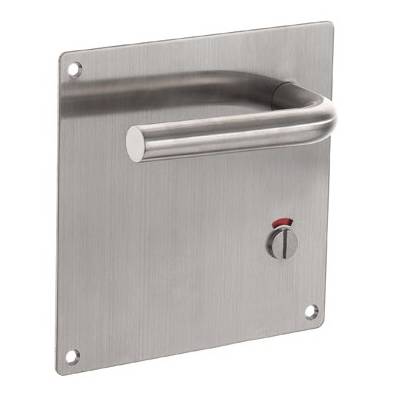 Paire de béquilles sur plaque L 19 mm fonction WC gauche, inox brossé 304
