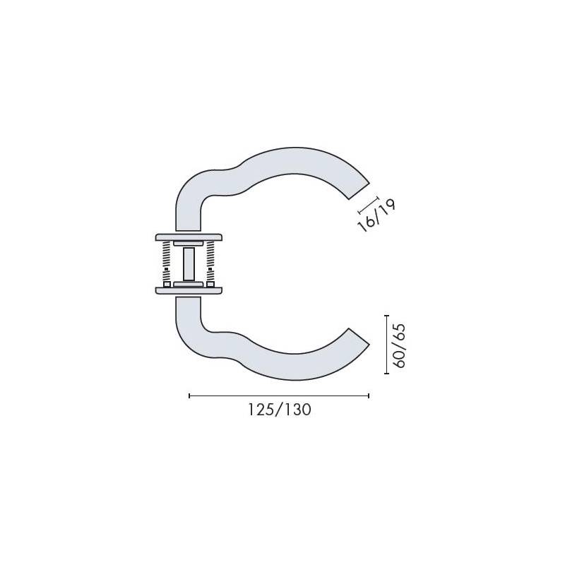 Paire de béquilles M 16 mm sur rosace ronde, inox brossé 316