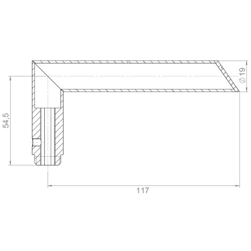 Unité de béquille FF 19 mm, inox brossé 316