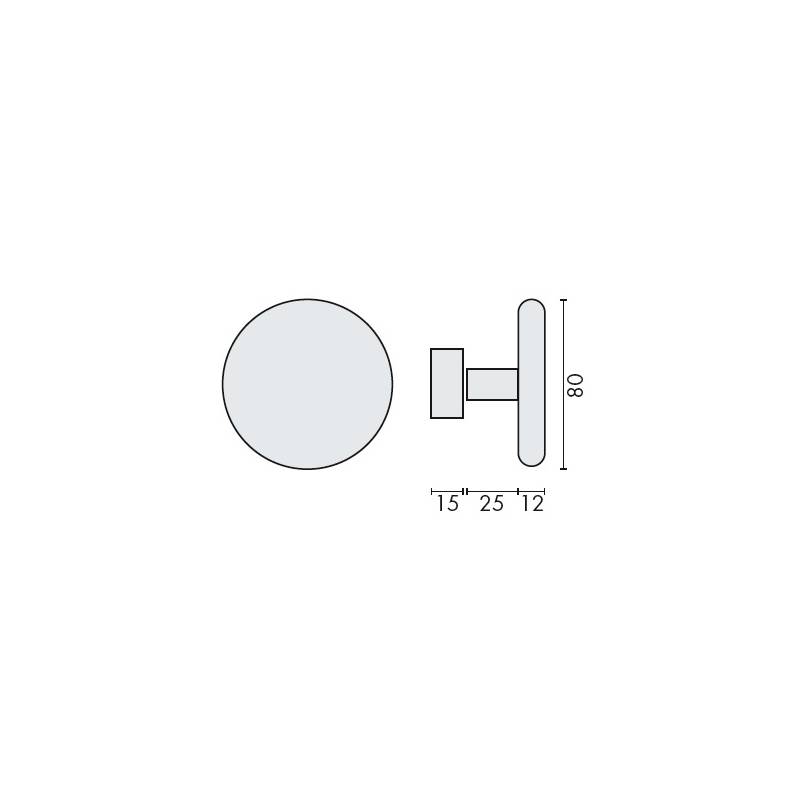 Patère Ø 80 mm, inox brossé 316