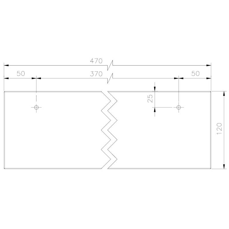 Tablette en verre 470x120 mm